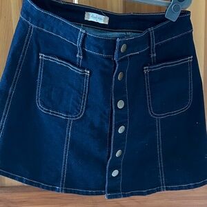 SK 2 NWOT Altard State Denim Snap Front Skirt Small